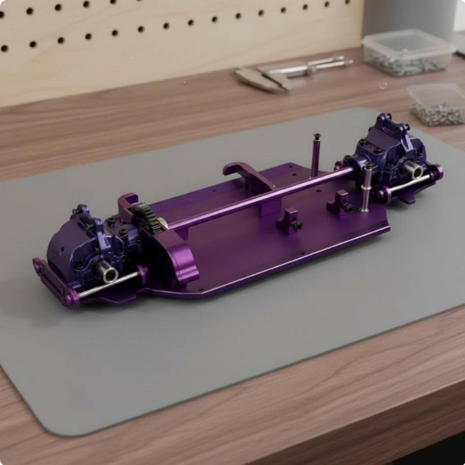 F Fityle Modelo Chasis de Coche RC Kit de Modificación Conjunto de Transmisión Piezas Metálicas Aluminio Resistente y Diferenciales Metálicos Gemelos Apto para, Oro