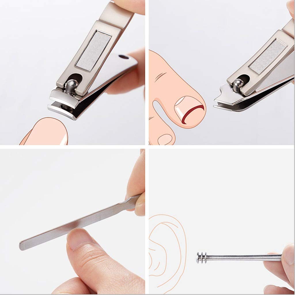 Zestaw do manicure, zestaw do manicure, zestaw do pedicure, 4 sztuki, profesjonalny zestaw dla mężczyzn, stal nierdzewna, przenośny zestaw do manicure, dla kobiet