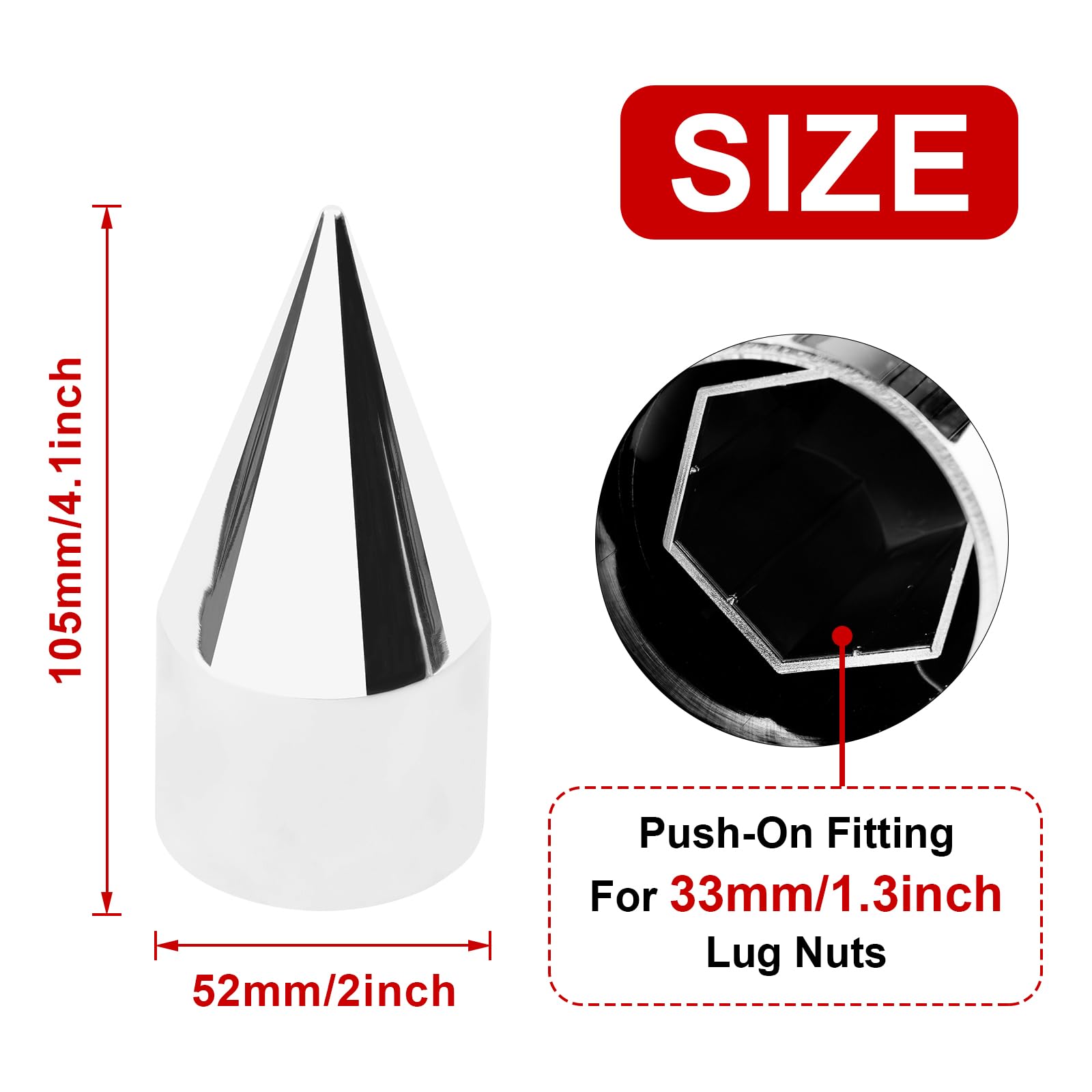 Cache-écrous Chromés 22 Mm – Lot De 20, ABS Anti-rouille, Facile à Clipser, Pour Camions Et Remorques - 6