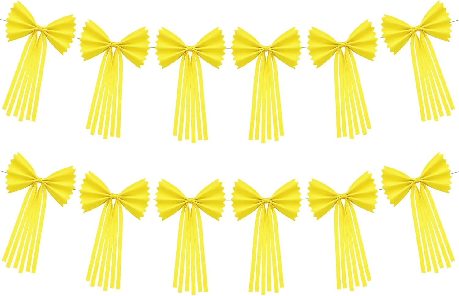 2 Pack Pasta Party Decorations Italian Food Themed with 12 Pcs Yellow Giant Bow Garland Banner DIY Craft Pasta Night Party Decor for Italian Pizza Spaghetti Baby Shower Birthday Decorations