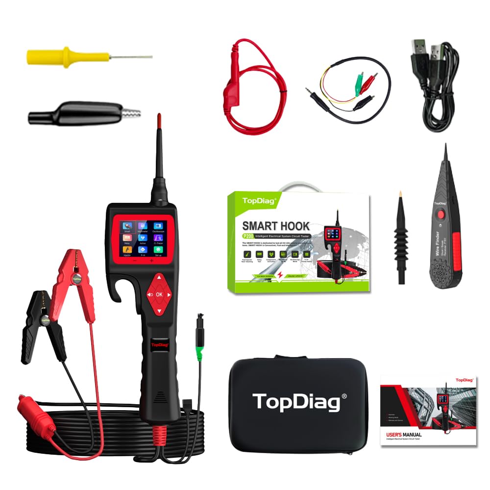P200 Power Circuit Probe Kit, 9-30V Automotive Circuit Tester, Circuit Breaker Finder, Multimeter/Activating Component/Relay Test/Fuel Injector Tester/Oscilloscope/0~5V Power