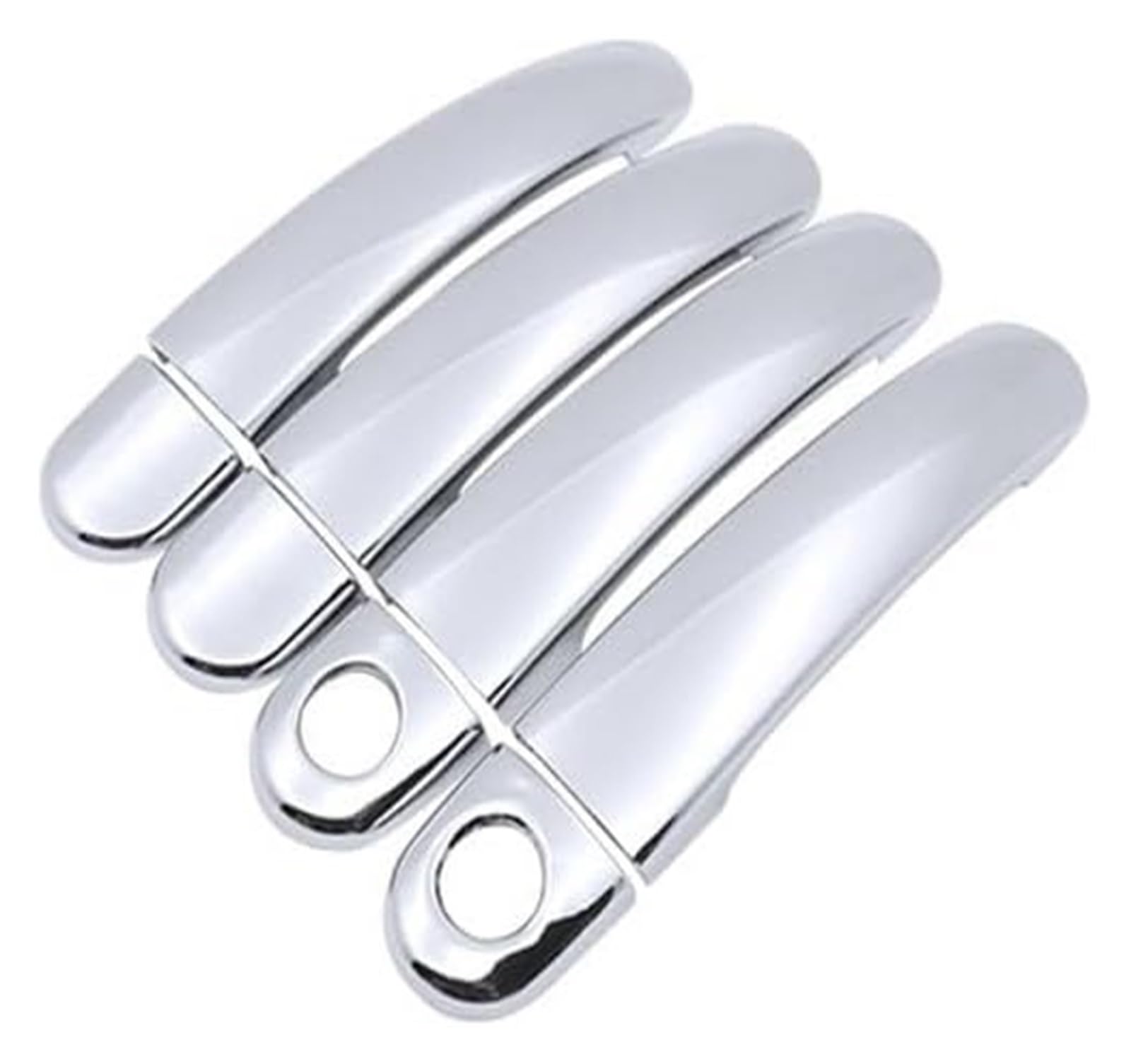 Qwqthgs 4Door 2 Keyholes Car Exterior Door Handle Cap For Seat For Ibiza Mk3 6L 2003-2009 Chrome Exterior Door Handle Cover Car Stickers Trim Set Outer 2004-2008(4Door 2 Keyholes)
