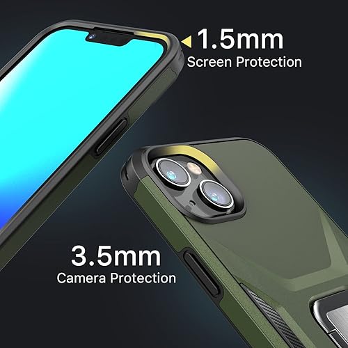 Miniatura 5 de MYBAT Pro Stealth Stand Series - Funda para iPhone 14 con soporte de 61 pulgadas soporte magnético para automóvil cubierta protectora resistente de