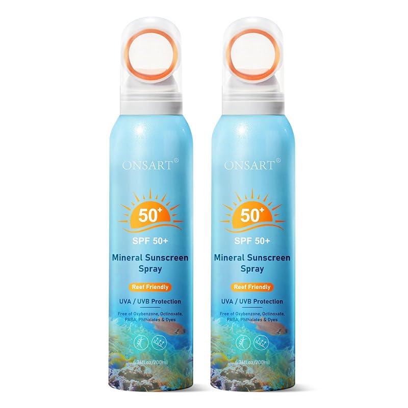 Protetor solar mineral em spray ONSART com óxido de zinco SPF 50+, 2 unidades de 200 mL