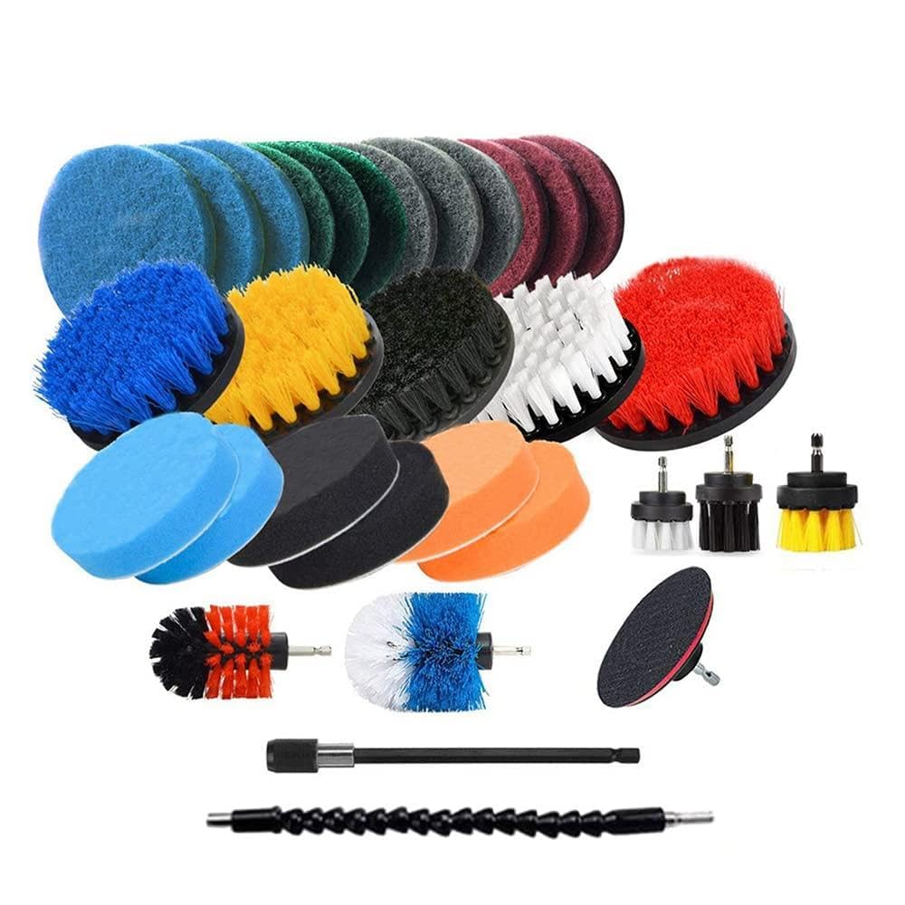 Brosse de forage electrique kit complet 31 pieces eponge tampon a recurer brosse a recurer
