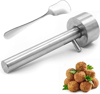 Lever-Handled Meatball Maker & Falafel Scoop Set, Stainless Steel Baller with Cream Spoon, Easy Clean, Simple Drop Tool for Cooking Tasks