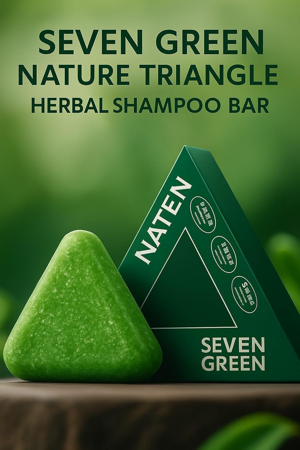 Nature Herbal Seven Green Triangle Shampoo Bar Soap with multyfunction, Oil Control, Dandruff Removal, Smoothening, Platycladus Usman Grass Hair Care 100g (Pack Of 1)-image-19