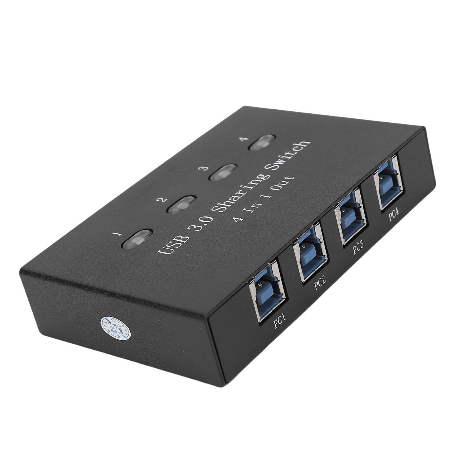 ASHATA Conmutador Manual de Compartidor de Impresora USB 3.0 de 4 Puertos