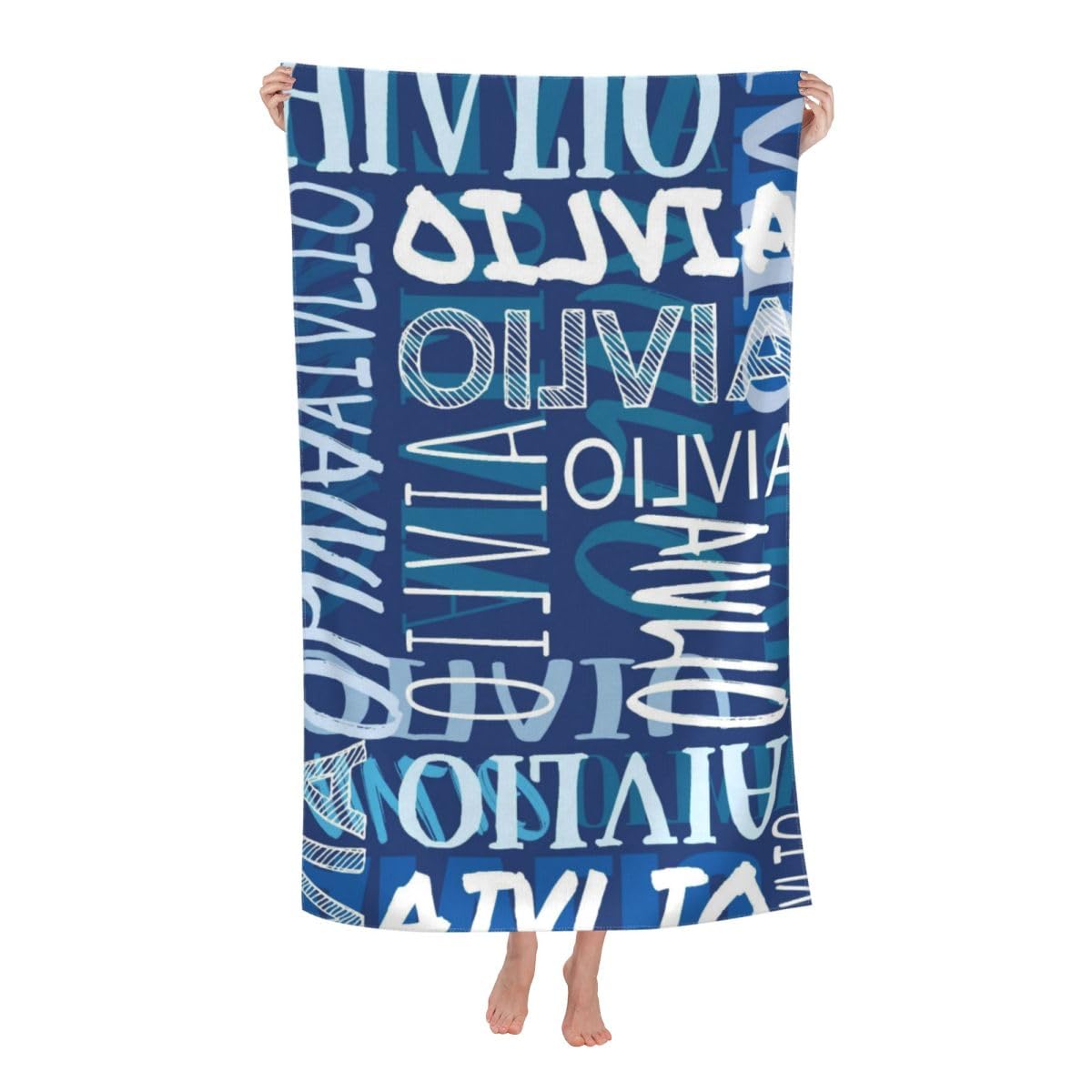 NGGBBDYGB Custom Women Personalized Beach Towels Oversized Summer Vacation Towel