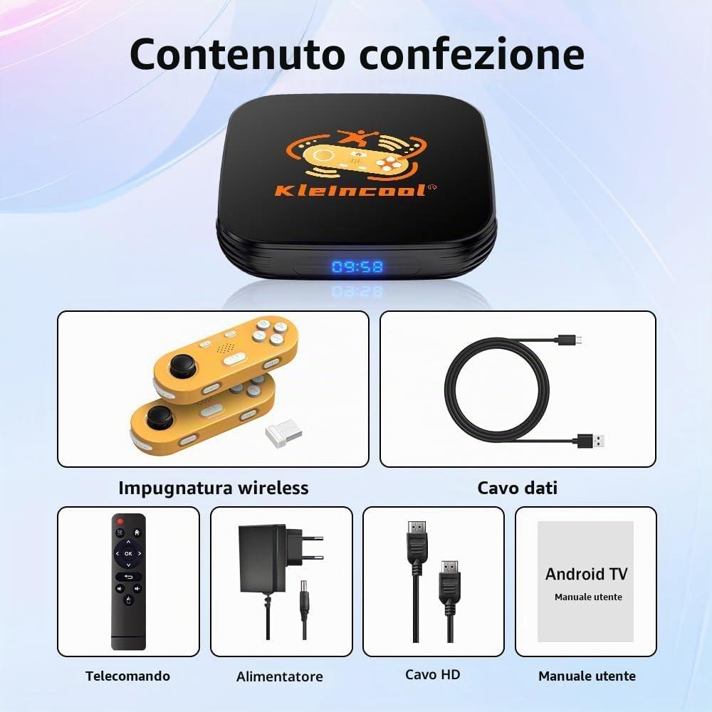 Console di gioco TV, console video da 4 GB di RAM+64 GB di ROM, macchina con controllo somatosensoriale senza fili, Plug and Play, interattivo per bambini e adulti, per serate di gioco, feste e date
