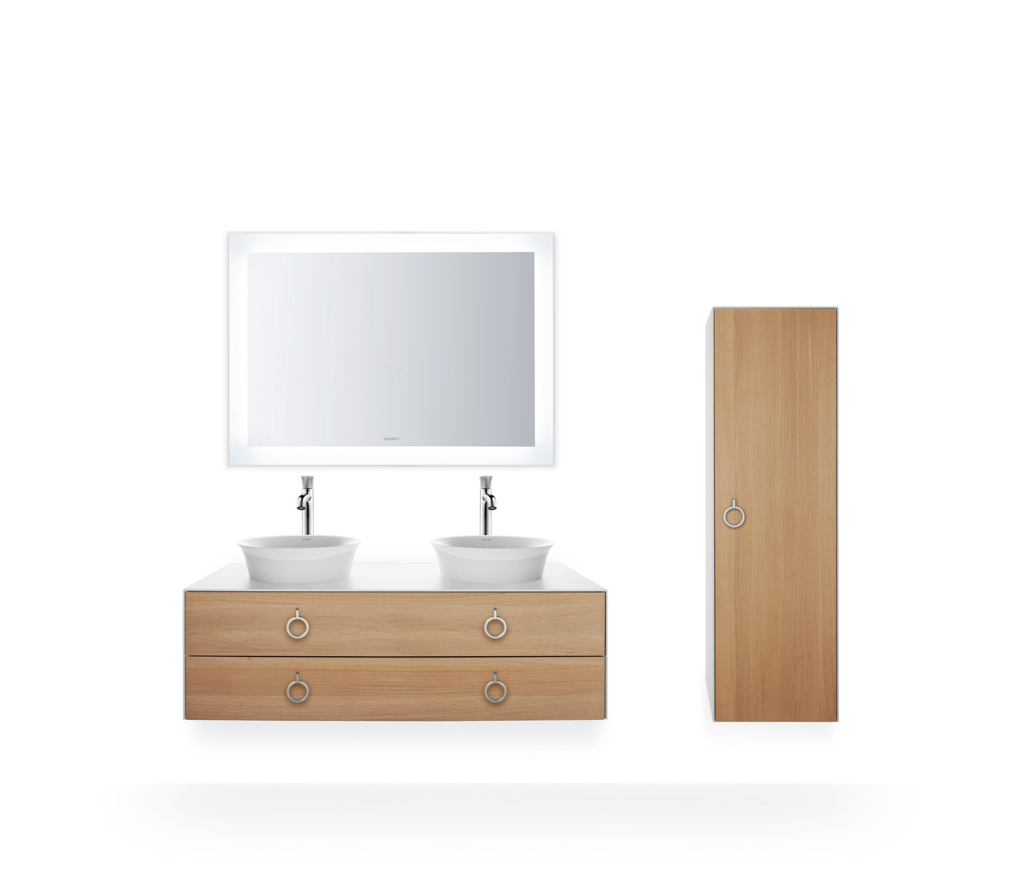 Lavabo sobre encimera Tulip, ancho 430mm, sin agujero para grifo, sin rebosadero, 2362430079, Color: Blanco