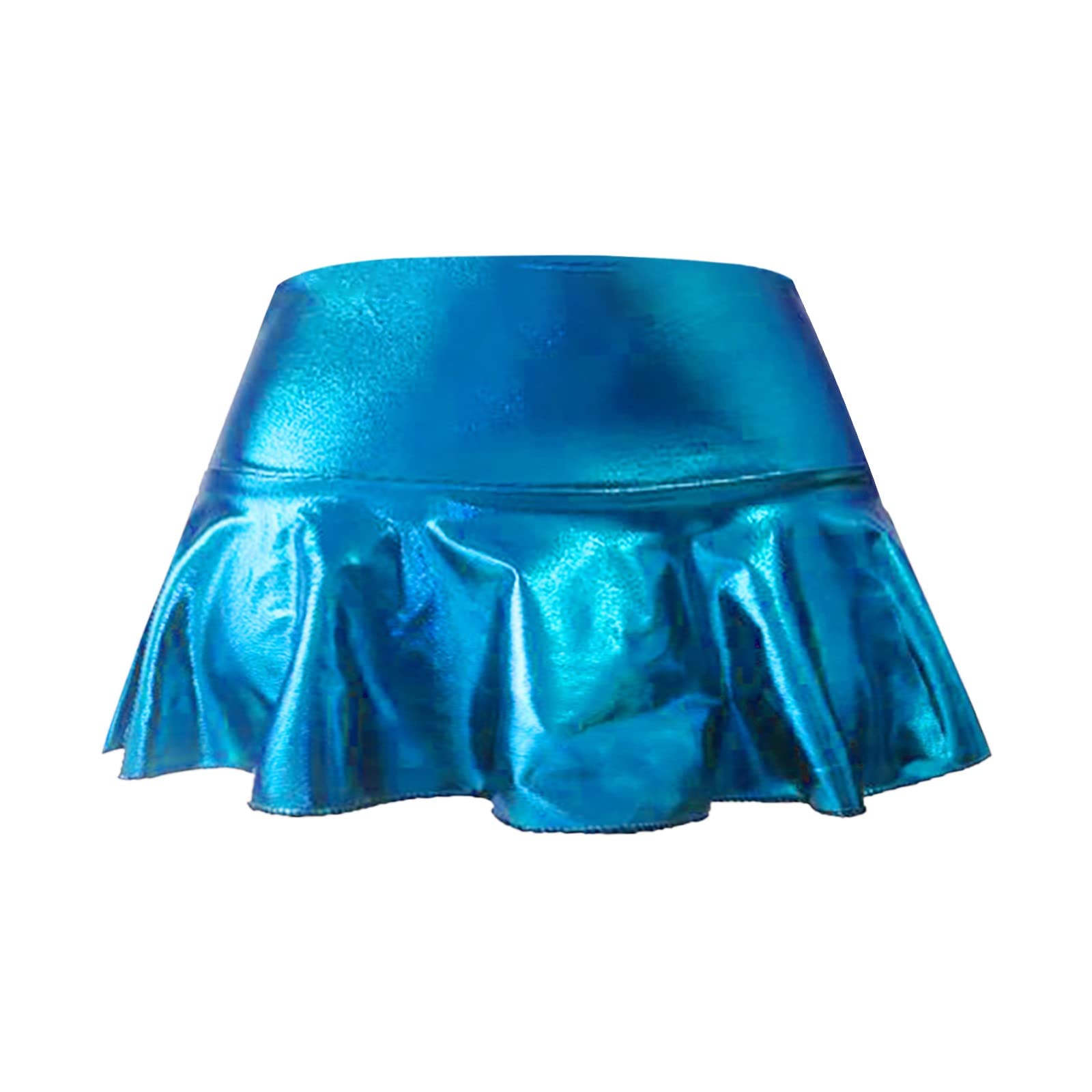 Minigonna sexy da donna, effetto bagnato, a vita alta, in pelle PU, mini gonna corta, in ecopelle, elasticizzata, per carnevale, feste, clubwear