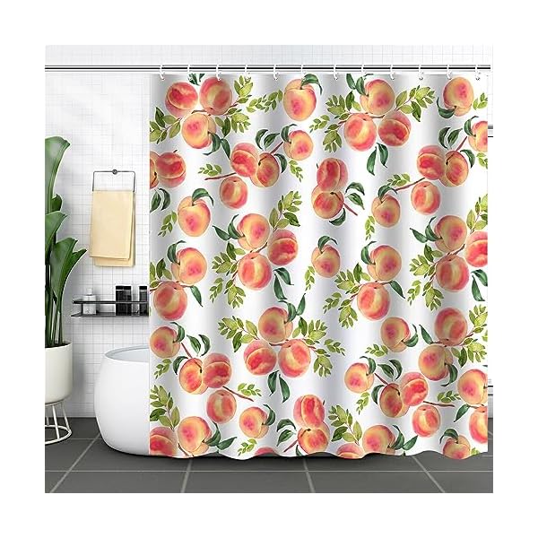 SUIOPPYUW Nicht durchdringender, wasserdichter Duschvorhang zum schimmelfesten Baden, Polyester, Früchte, Dusche, Badezimmer, komplett aus Stoff, niedlich, Minus DREI, 180 * 180 – Bild 6
