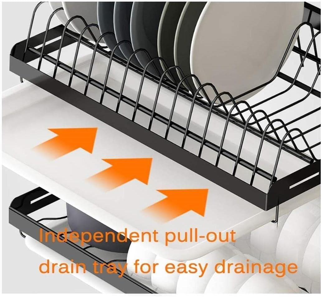 Dish Rack Kitchen Stainless Steel Wall-Mounted Dish Rack Drain Rack