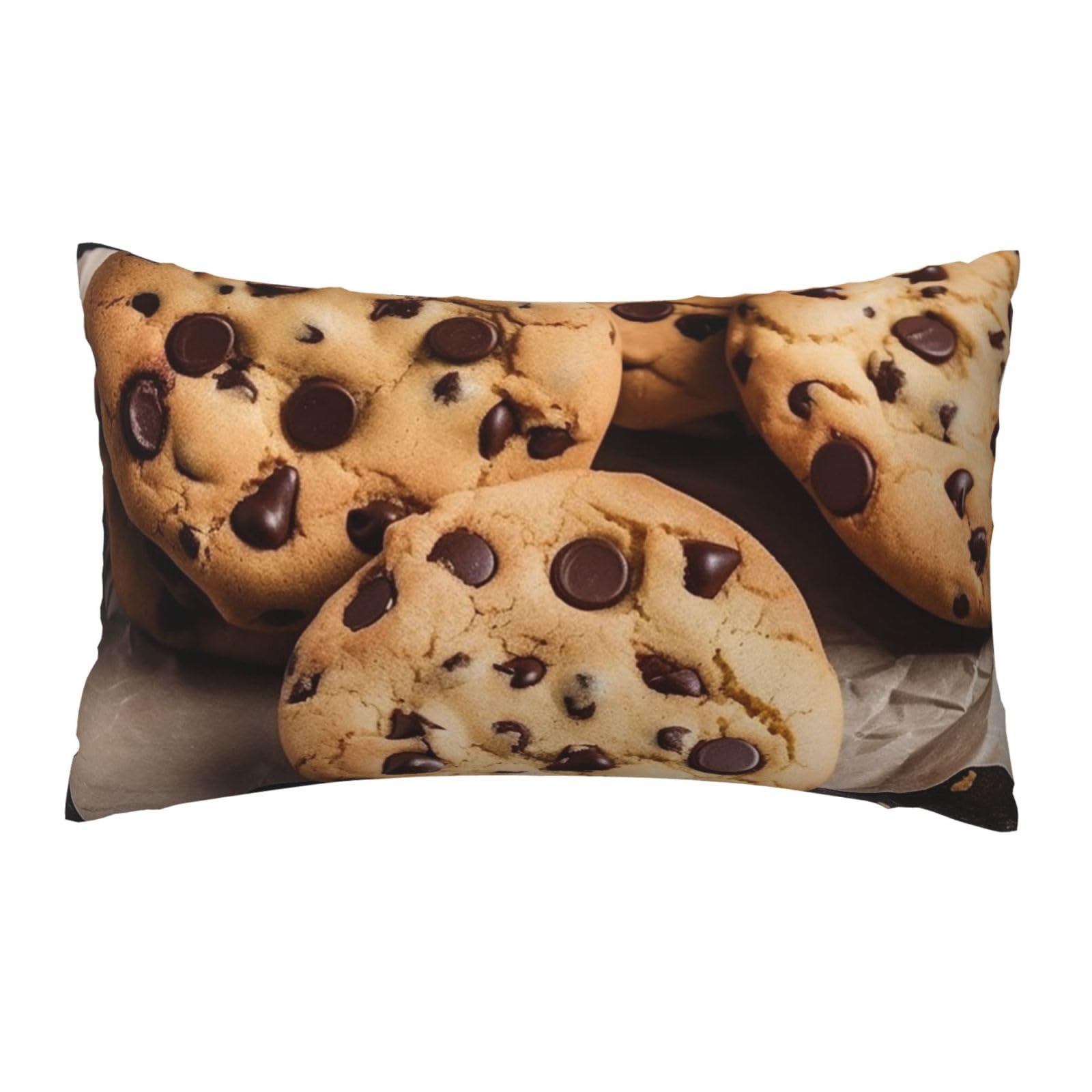 FodPand Luxury Velvet Pillow Cases 12 x 20 inch Super Soft Decorative Throw Pillow Covers - Chocolate Chip Biscuits Pillowcases Modern Lumbar Cushion Cases for Couch Sofa Bed Pillow Shams