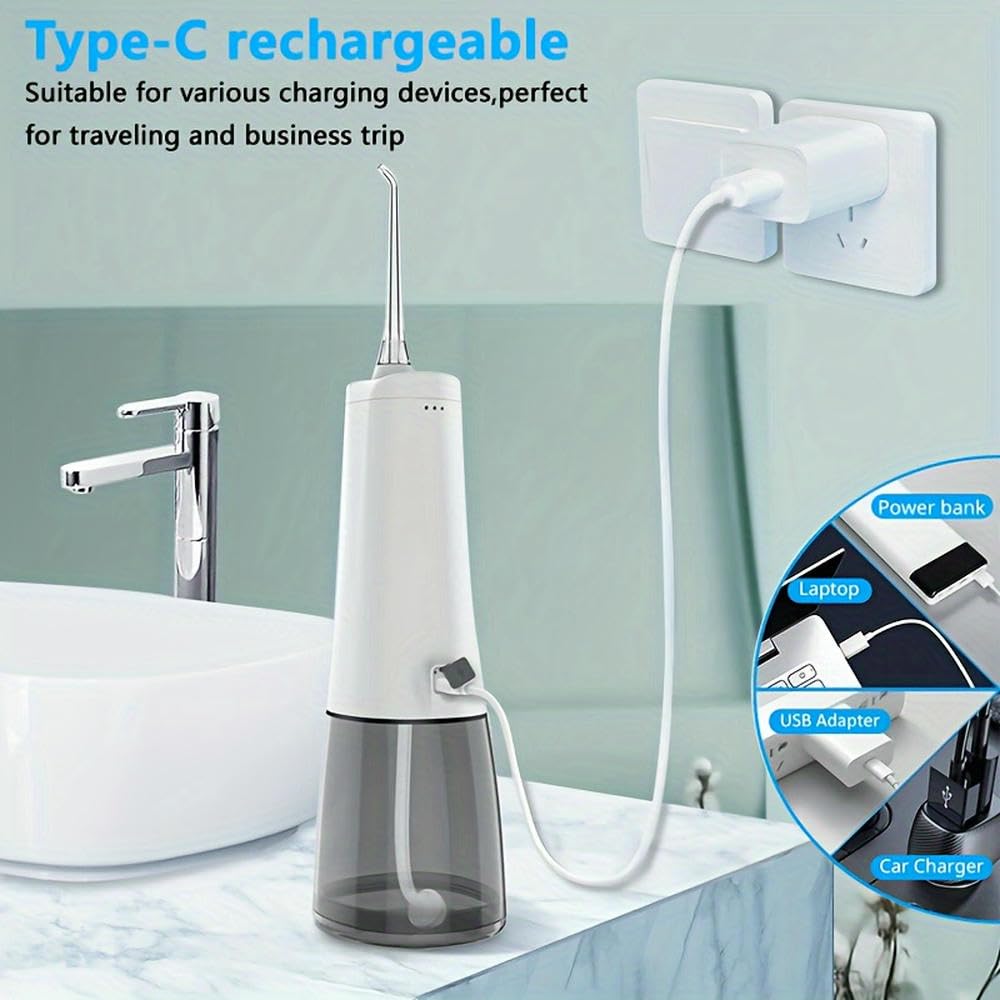 Irrigador bucal inalámbrico, portátil, Recargable, con 9 Modos y Carga por USB, batería de Litio.