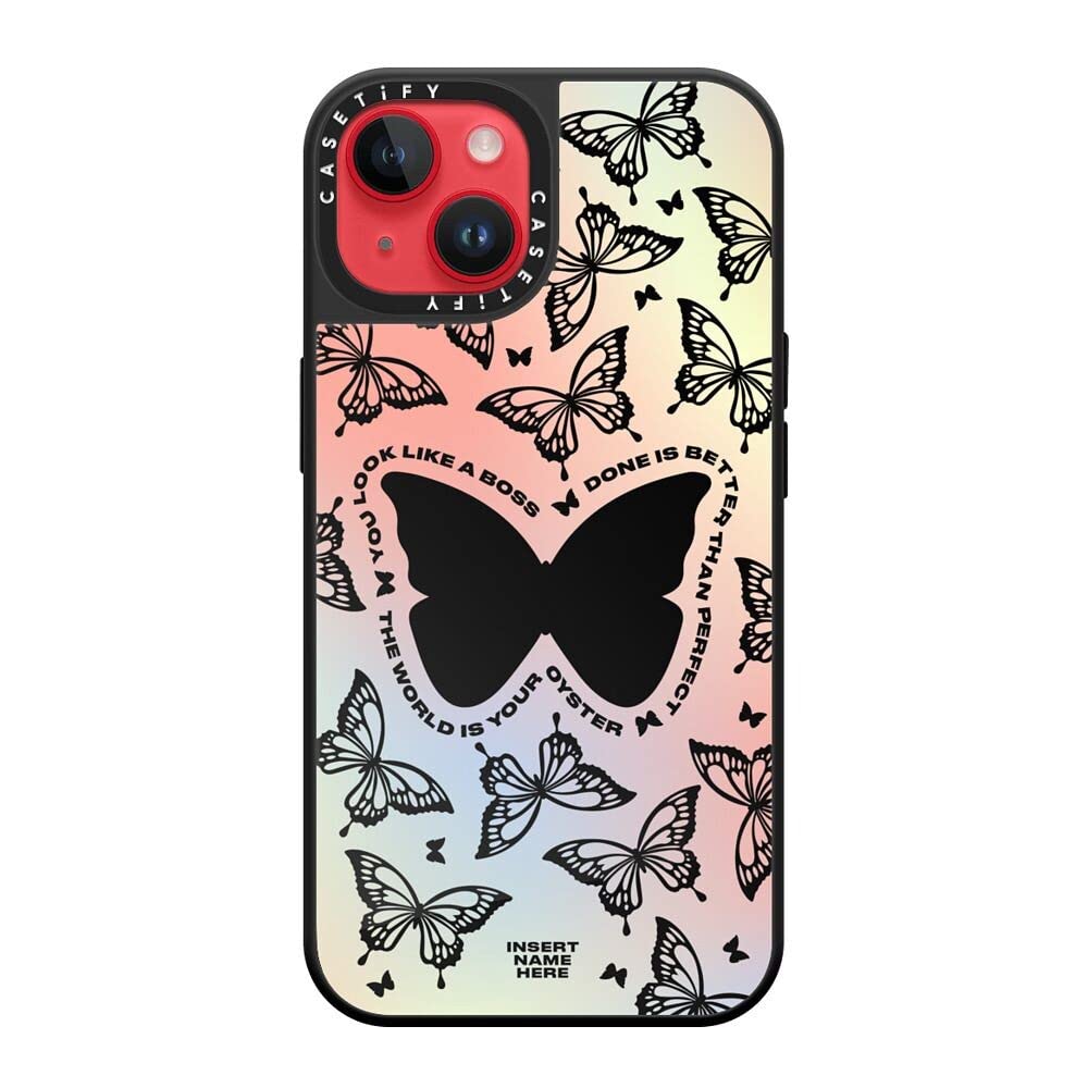 casetify iPhone14 スマホケース蝶カガミ