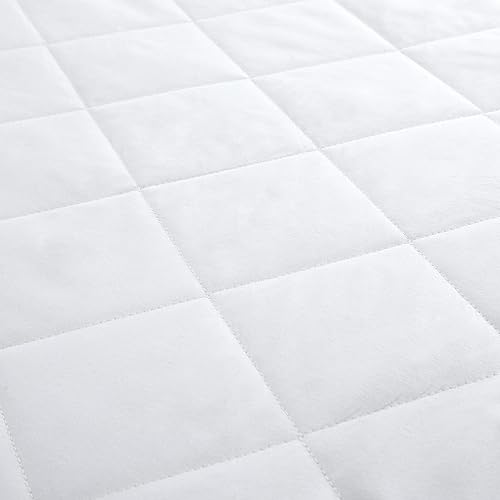 Miniatura 5 de Protector de colchón impermeable acolchado, 100% algodón, tamaño Queen, con bolsillo profundo elástico, color blanco (VC-HE-MP-17011-Q)