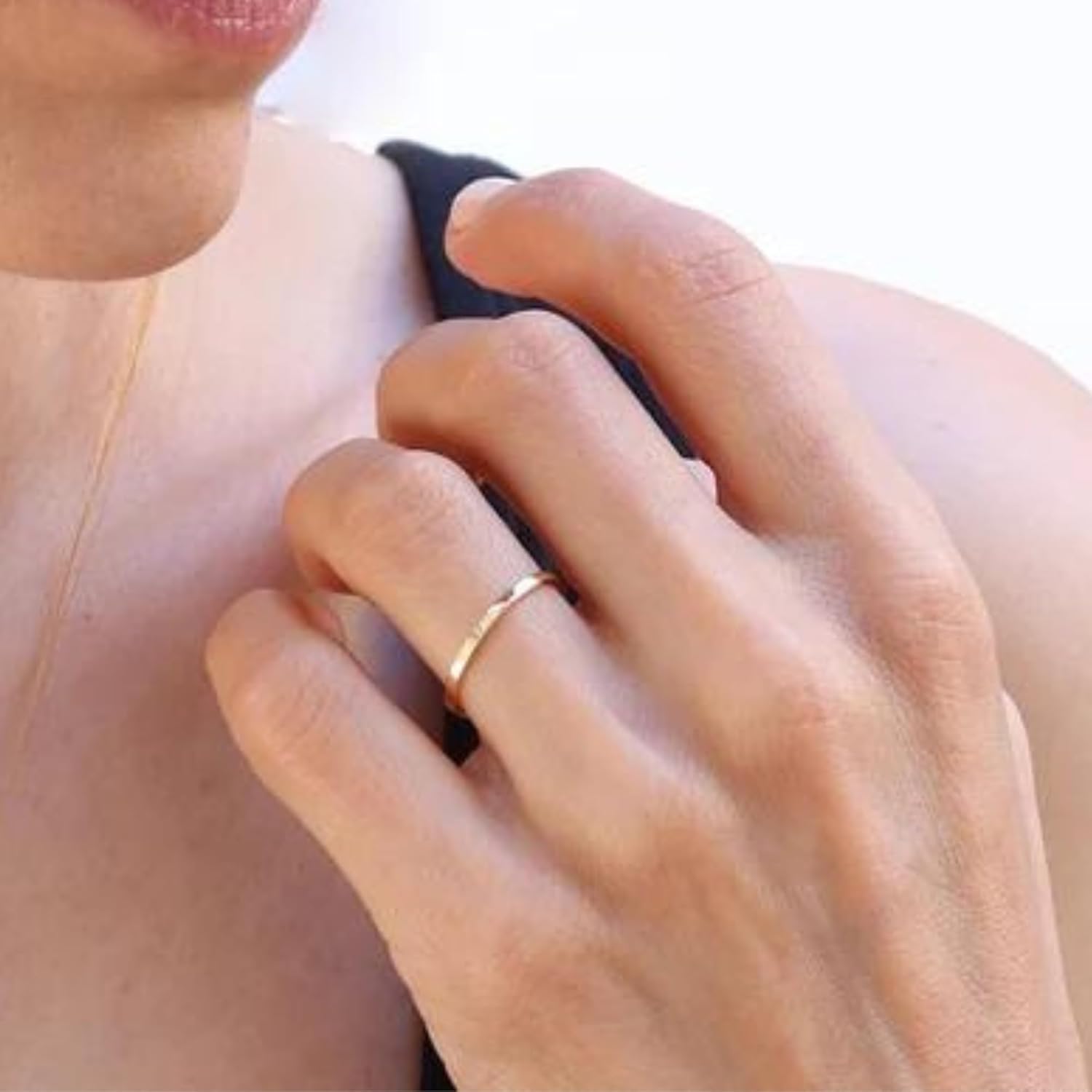 Ellie J Maui Handmade 1mm 14K Gold Filled Stacking Rings for Women, Tarnish Free Gold Jewelry for Women and Teen Girls, Thumb Rings for Women, Stackable Rings Available in Size 0 to 11 - Image 7