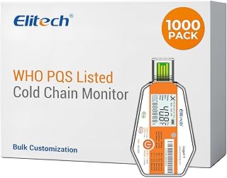 Elitech 1000-Pack LogEt1 PQS Certified Disposable Data Logger, Temperature & Light Sensor, Bulk Order & Customizable for Business, PDF Report Cold Chain Monitor
