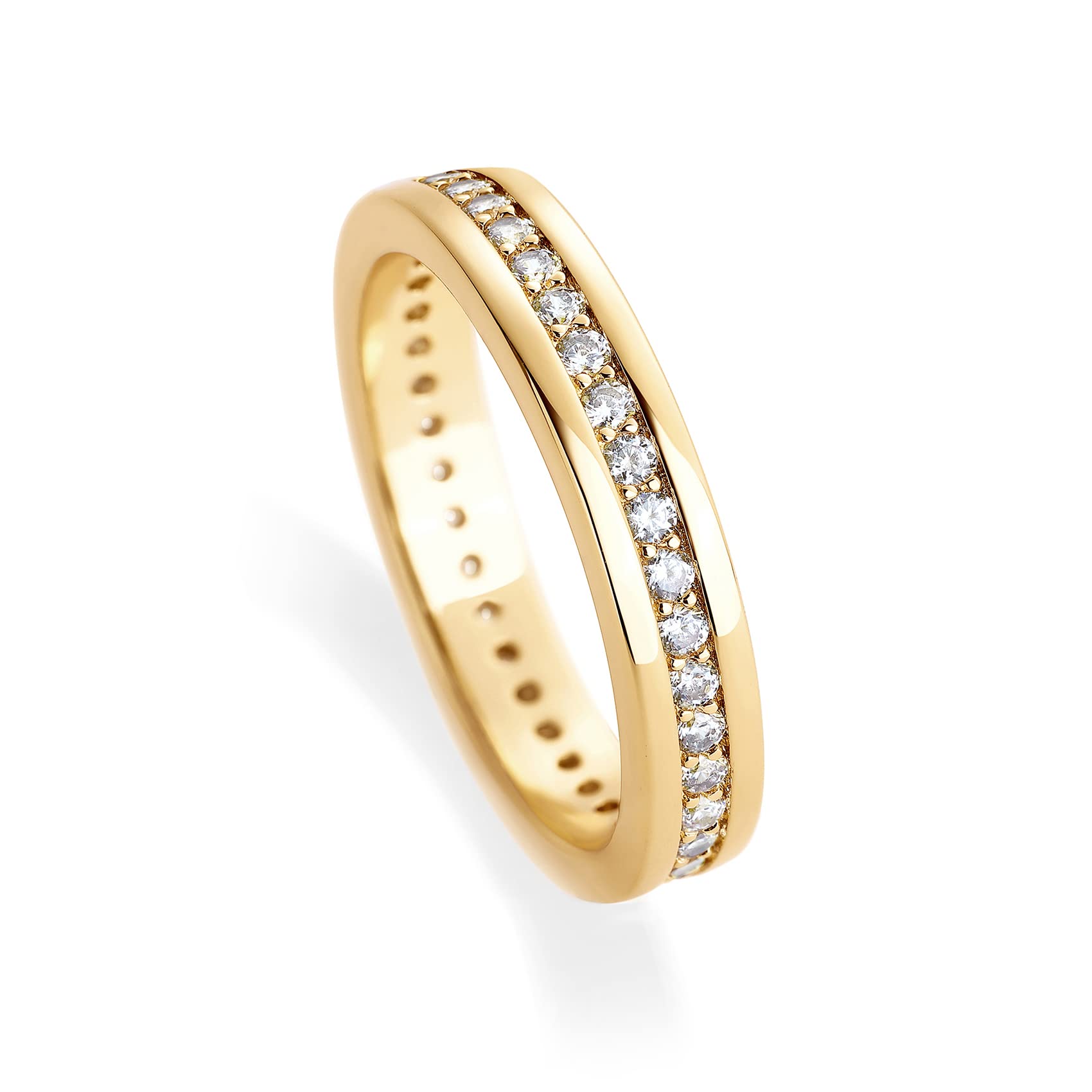 PAVOI 18K Gold Plated Stacking Tiny Cubic Zirconia Band | Eternity Rings for Women | Thumb Ring