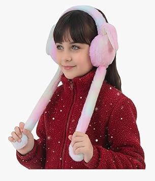 Vastu Creation Trending Kids Winter Ear Muffs/Unicorn Rainbow & Rabbit Moving Ear Bunny Warmers with Chu Chu Sound/Soft Plush Hair Cover for Girls, Boys & Adults/Cute Winter Muffler Headband – Random Colours