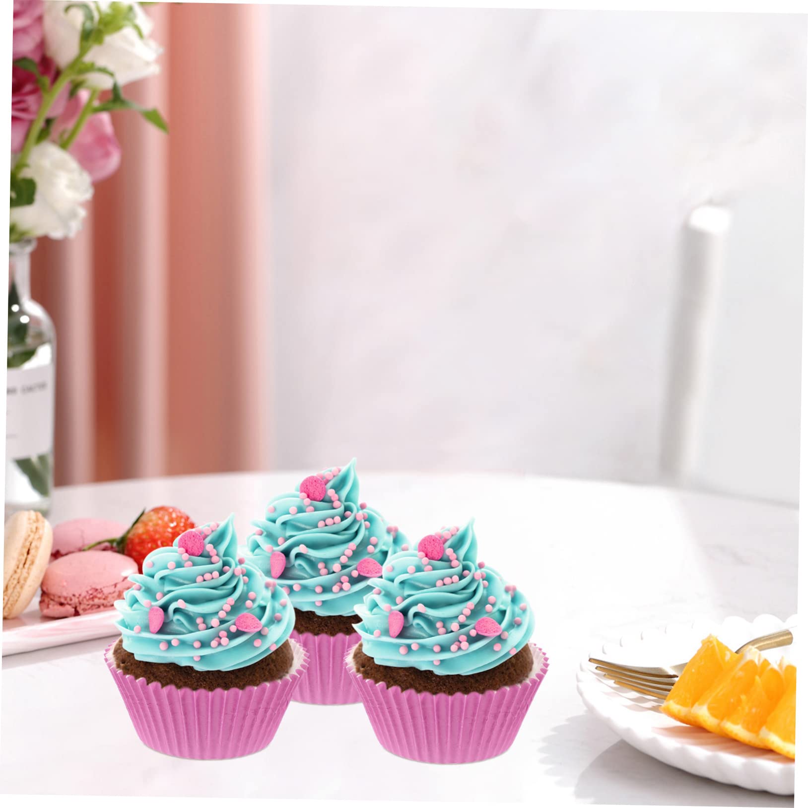 Pirottini Per Cupcake Resistenti Al Forno - 100 Pezzi Blu E Marrone - Foto 5