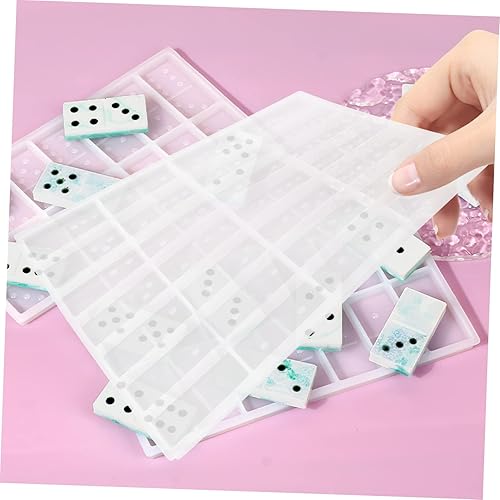 Miniatura 6 de TEHAUX Molde epoxi de 2 piezas para resina molde de resina Kit de joyería de resina moldes de dominó de silicona moldes de resina Domino moldes de