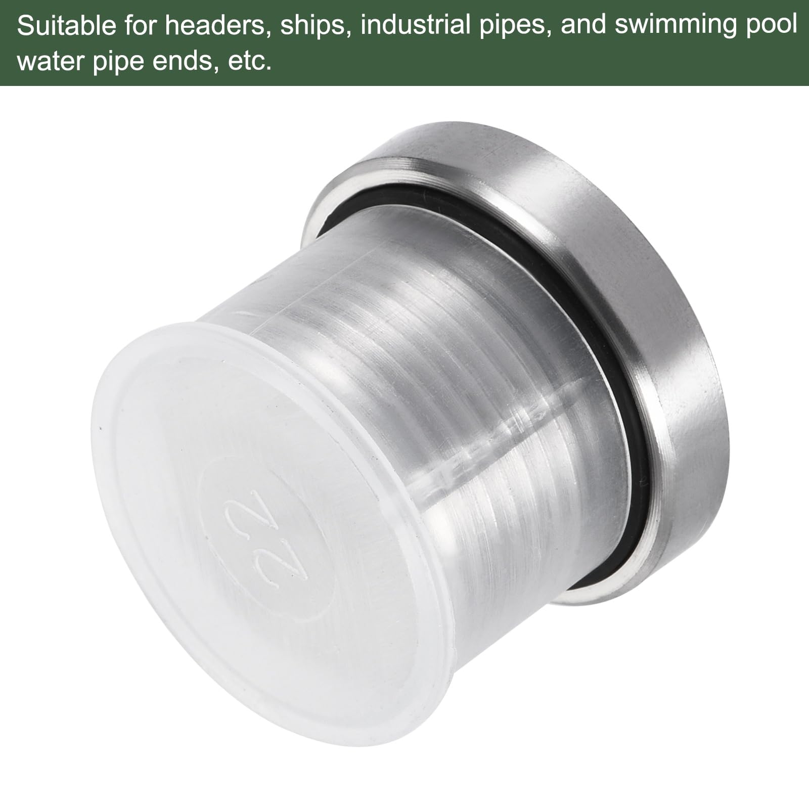 YOKIVE Bouchon Tuyau En Acier Inoxydable M22 x 1.5 À Embase Hexagonale Interne | Accessoire Tuyauterie, Idéal Pour Fermer Les Extrémités Tuyau (Argent)