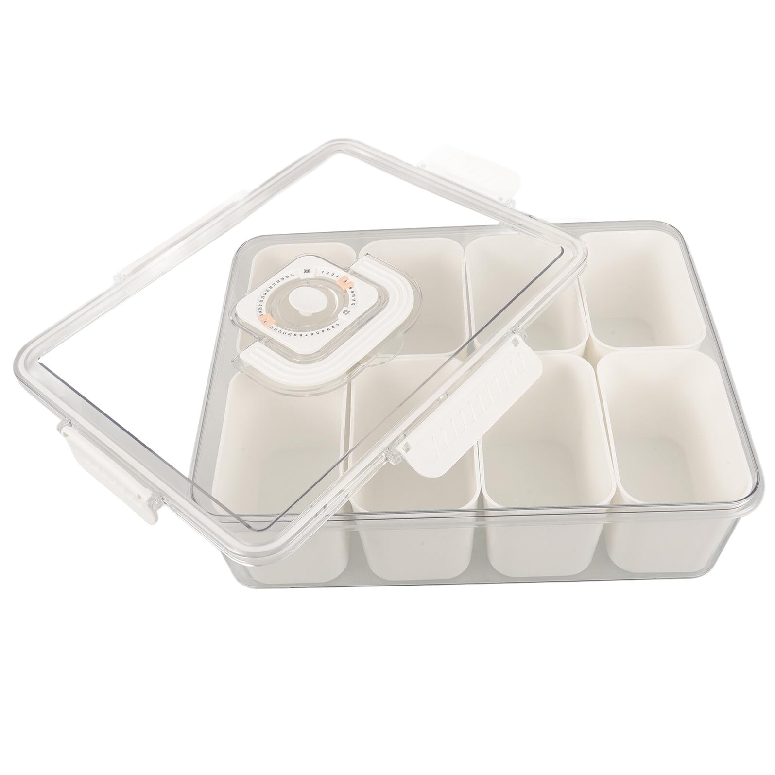 Toyvian Contenitore per Snack Scomparti Coperchio Frutta Secca Caramelle Snack Cibo Cotto Biscotti Formaggio Antipasti Frutta Verdura Carne Leggero Compatto Robusto Pulito e Ordinato