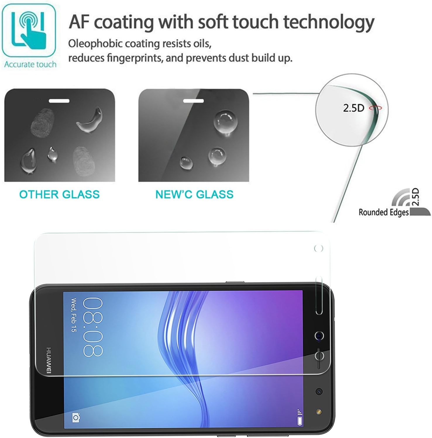 Vetro temperato per Huawei Y6 2018 Pellicola Vetro