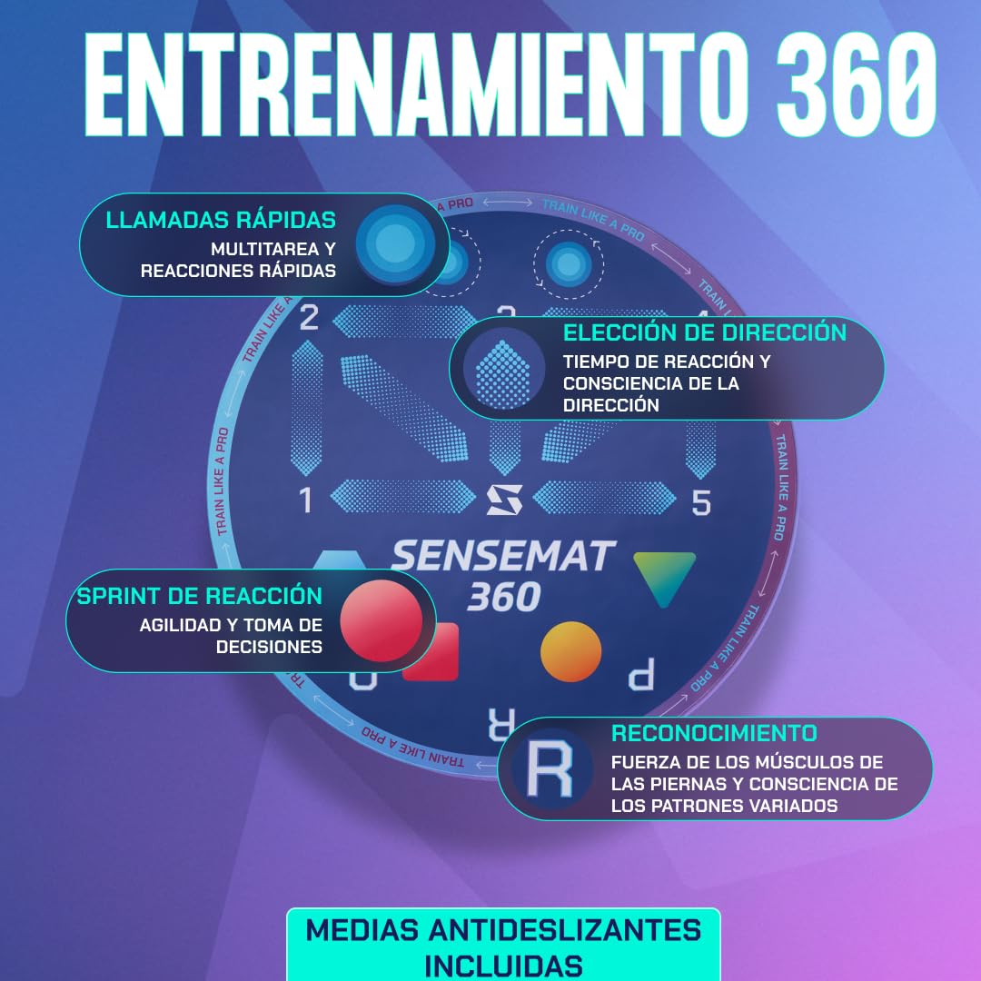 Sensemat - Tapete de entrenamiento de fútbol 360 grados | Alfombrilla de entrenamiento antideslizante con diseño de 360 grados | Entrenamiento de fútbol | Fuerza y coordinación para todas las edades y