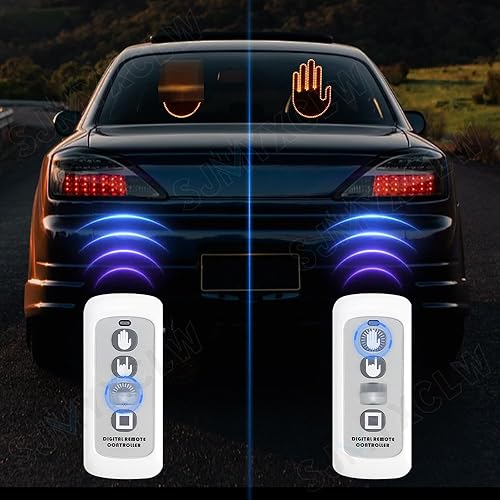 Miniatura 10 de SJMYXCLW Luz de dedo gesto para coche, señal LED de furia de carretera para automóvil, expresa amorpájaroparadaolaadvertencia a otros, modelo de 3