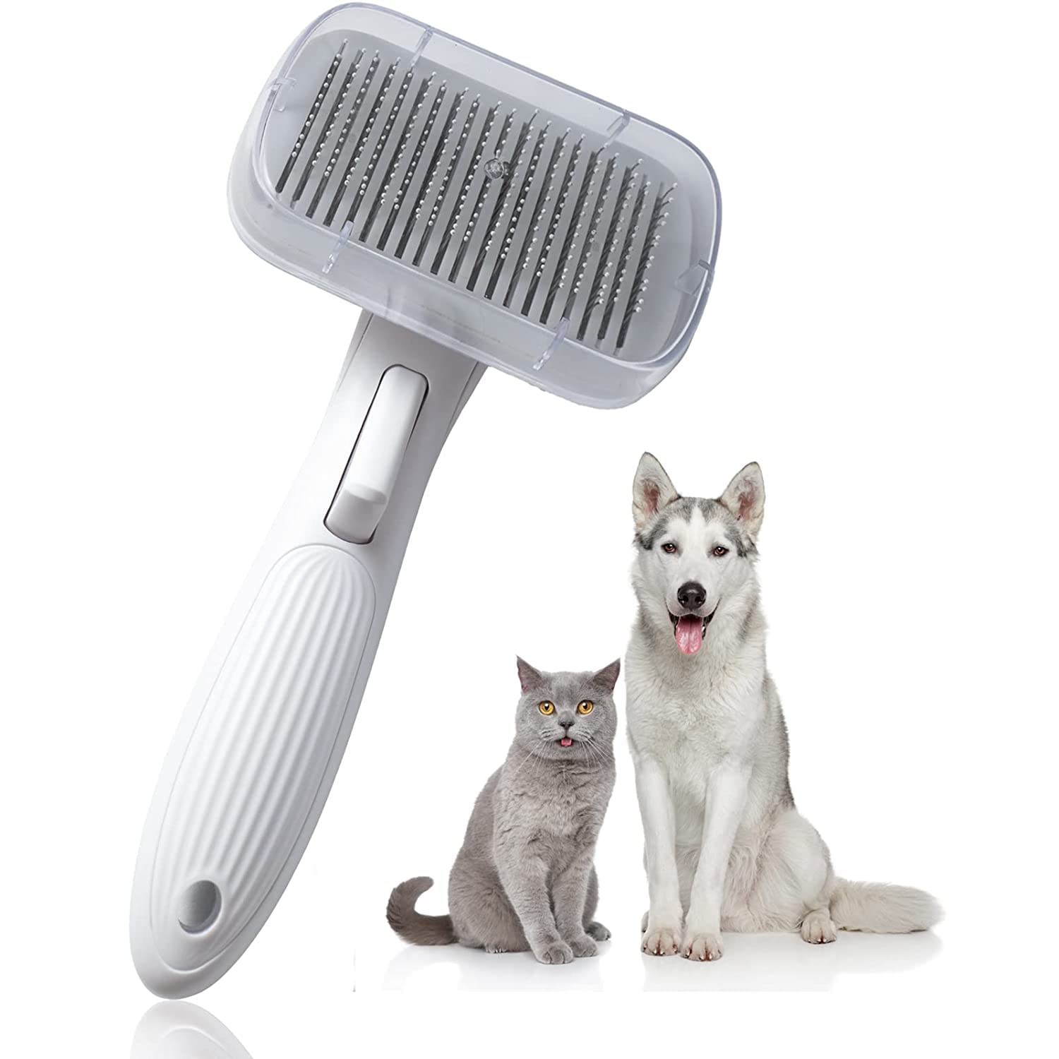RvPaws Self Cleaning Slicker Brush - Pet Grooming Shedding Brush for Long or Short Haired Dogs Cats, Pet Deshedding Tool Remove Undercoat Mats Tangled Hair and Loose Fur (B0C1ZMMGWV) Amazon Price History, Amazon Price Tracker