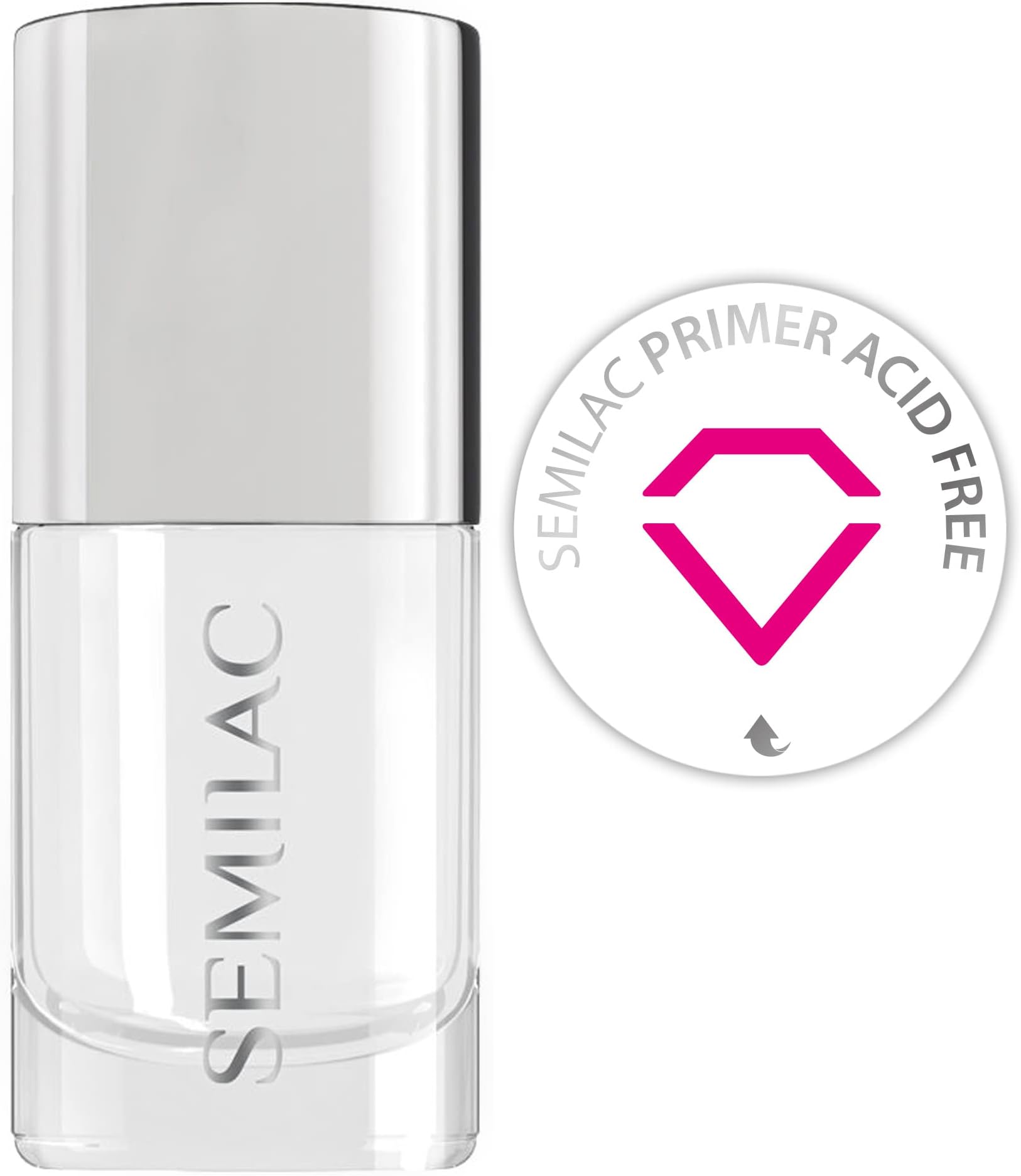 Semilac Acid Free Primer For Gel Nail Polish & Acrylic Nails. Professional Grade Degreaser For Nails For The Perfect Manicure or Pedicure. Easy To Apply. 7ml