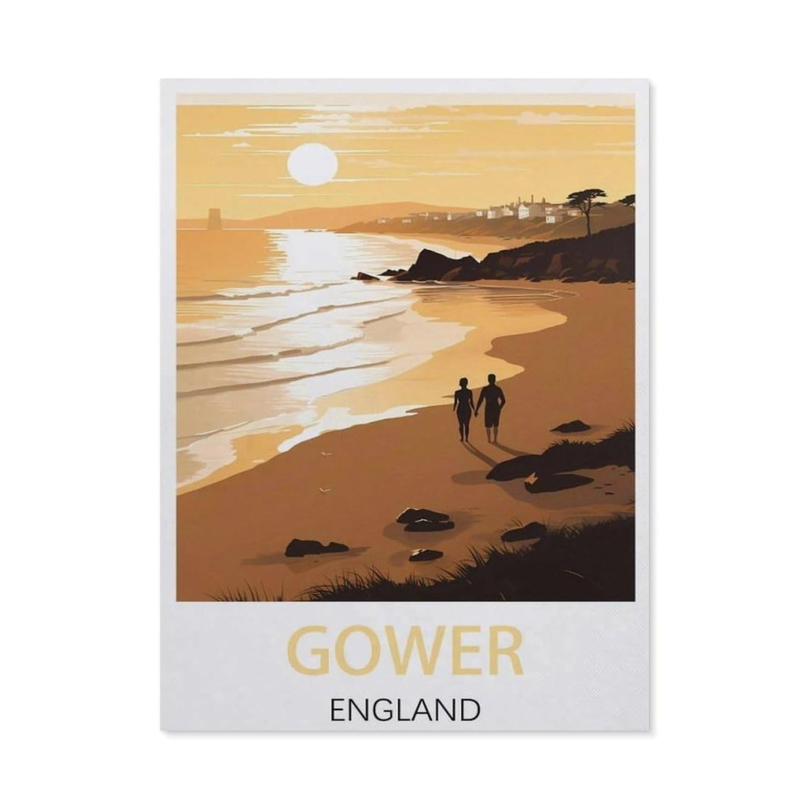 Funny Metal Tin Sign Wall Decor，Gower England(15x30cm）