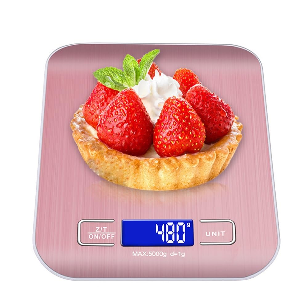 Báscula de Alimentos, báscula Digital de Cocina, Gramos y onzas de Peso for Hornear, cocinar y Preparar Comidas, 6 Unidades con función de Tara, Acero Inoxidable de fácil Limpieza(10kg/1g)