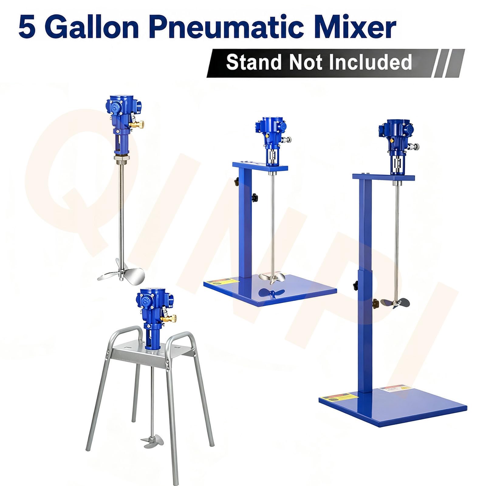 Mezclador Neumático De 1/4 HP, Agitador De Aire con Velocidad Regulable De 0–2600 RPM, Eje Y Hélice De 3 Palas De Acero Inoxidable 304