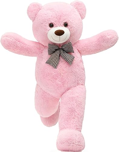 MorisMos Oso de peluche gigante morado, juguete de peluche para novias, niños, para Navidad, día de San Valentín, cumpleaños (rosa, 47 pulgadas)