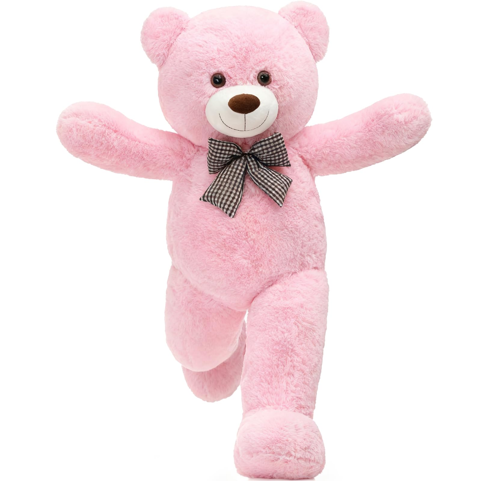 MorisMos Pink Giant Teddy Bear 4 Feet, Lovely 47inch Classic Stuffed Animals Plush, Daughter Girlfriend Birthday Gift for Lover, Party Favor
