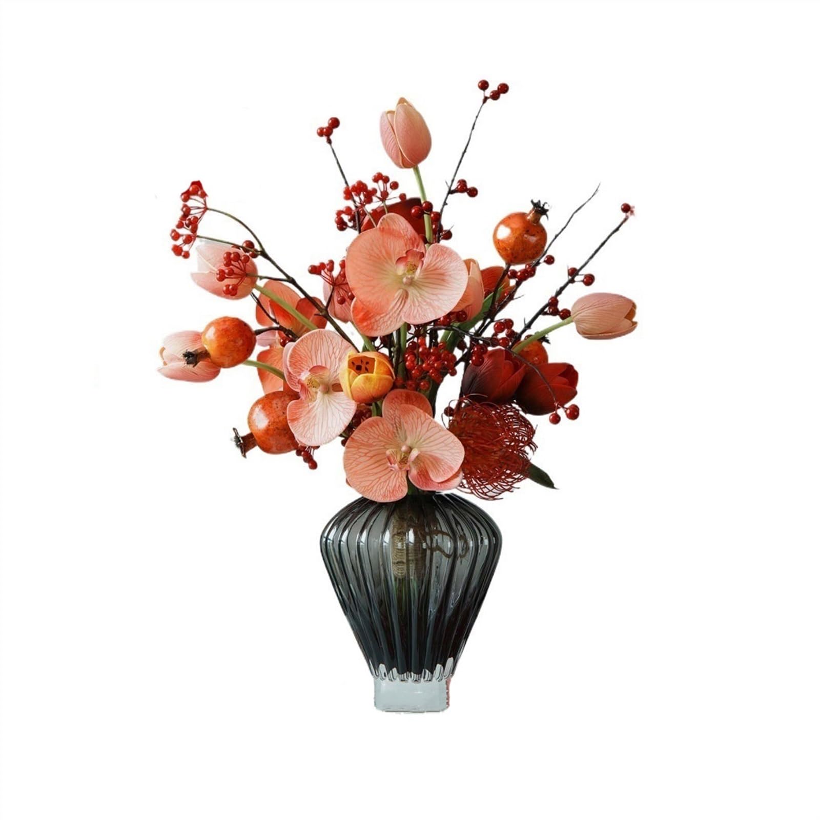 Kx9Lb8d Fake Flowers in Vase Artificial Flowers Wedding Bouquet Silk Living Room Flower Arrangement Table Home Decorations Arrangements for home decor