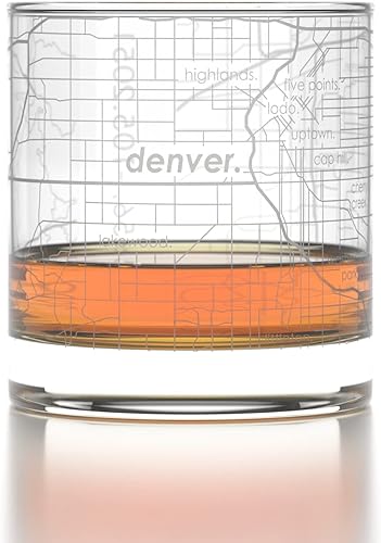 Vista 84 de Well Told Vaso grabado de Washington DC Map Rocks, vidrio de whisky antiguo (11 onzas, transparente), regalo para los amantes del whisky 147-Claro