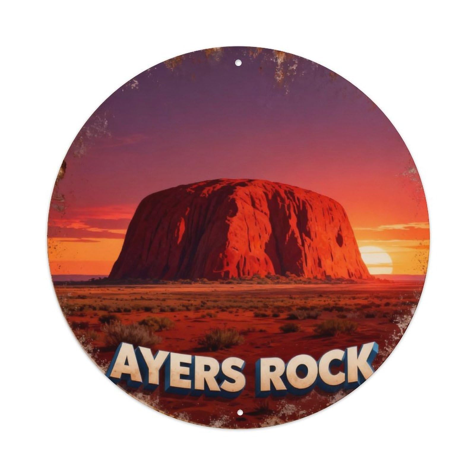 Uluru Ayers Rock Outback Australia Metal Tin Sign Plaque