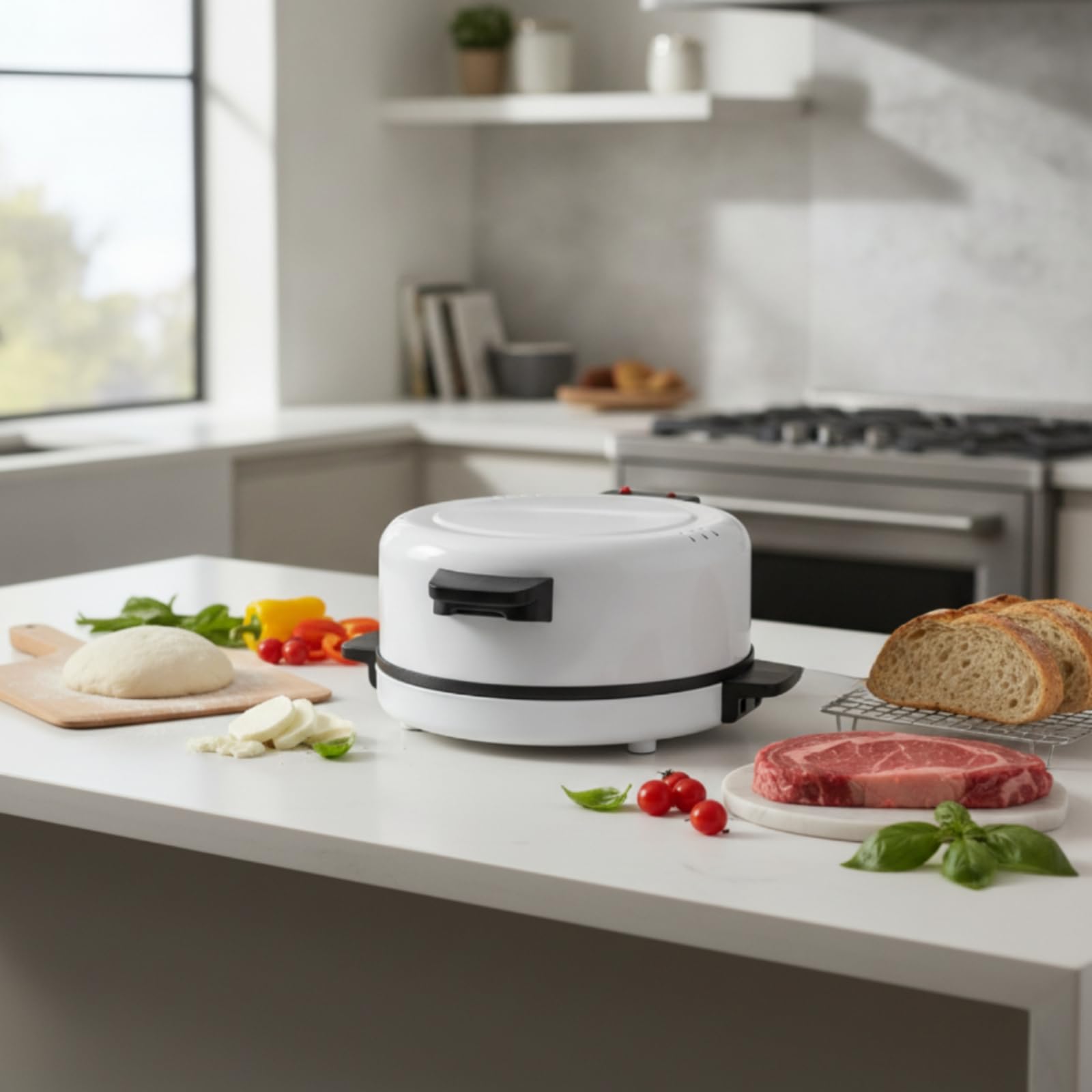 Pizzera Eléctrica Portátil Horno Pizza Rápido Electrodoméstico para Familias, Estudiantes