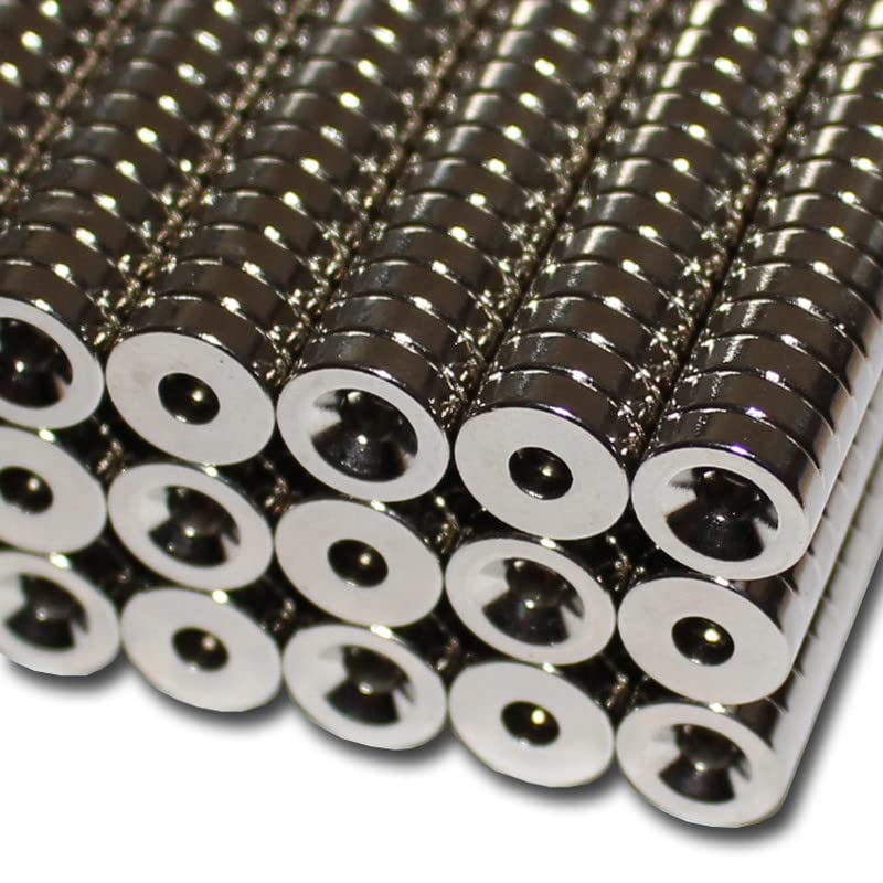 50x Neodym Ringmagnete 10x3,5x3 Mm - Starke Scheibenmagnete Mit Bohrung & Senkung