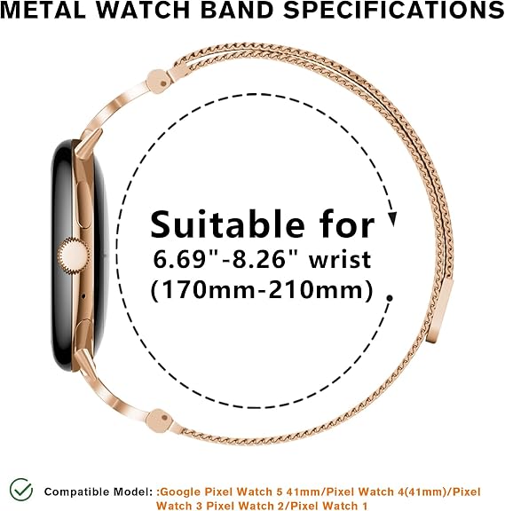 メタル磁気バンド Google Pixel Watch 3 41mm /2/1に対応 ステンレススチール ドレッシーメッシュループ X字型ダイヤモンド付き 女性用, ステンレススチール製。, 宝石なし。