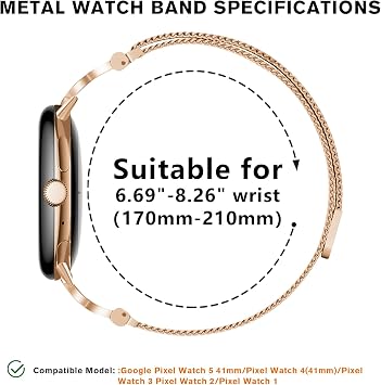 メタル磁気バンド Google Pixel Watch 3 41mm /2/1に対応 ステンレススチール ドレッシーメッシュループ X字型ダイヤモンド付き 女性用, ステンレススチール製。, 宝石なし。