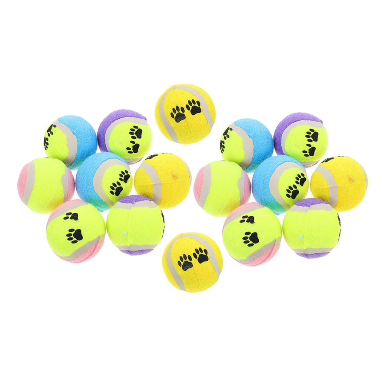 Toyvian 16piezas Juguetes De Pelota Portátiles para Perros Pequeños Balones De Tenis Juguetes De Goma Duradera