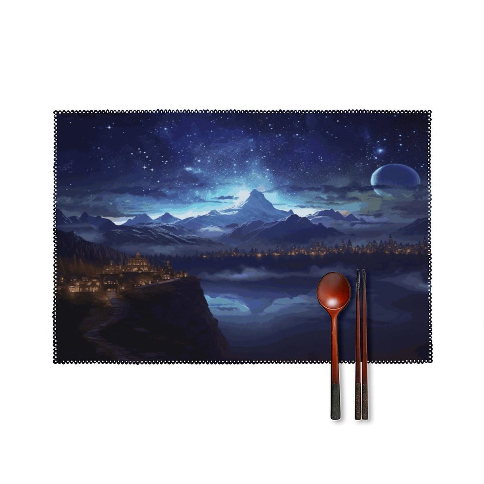 Fodpand Style Fantasy Night Scene Placemats Set Of 4 Place Mats Table Mats