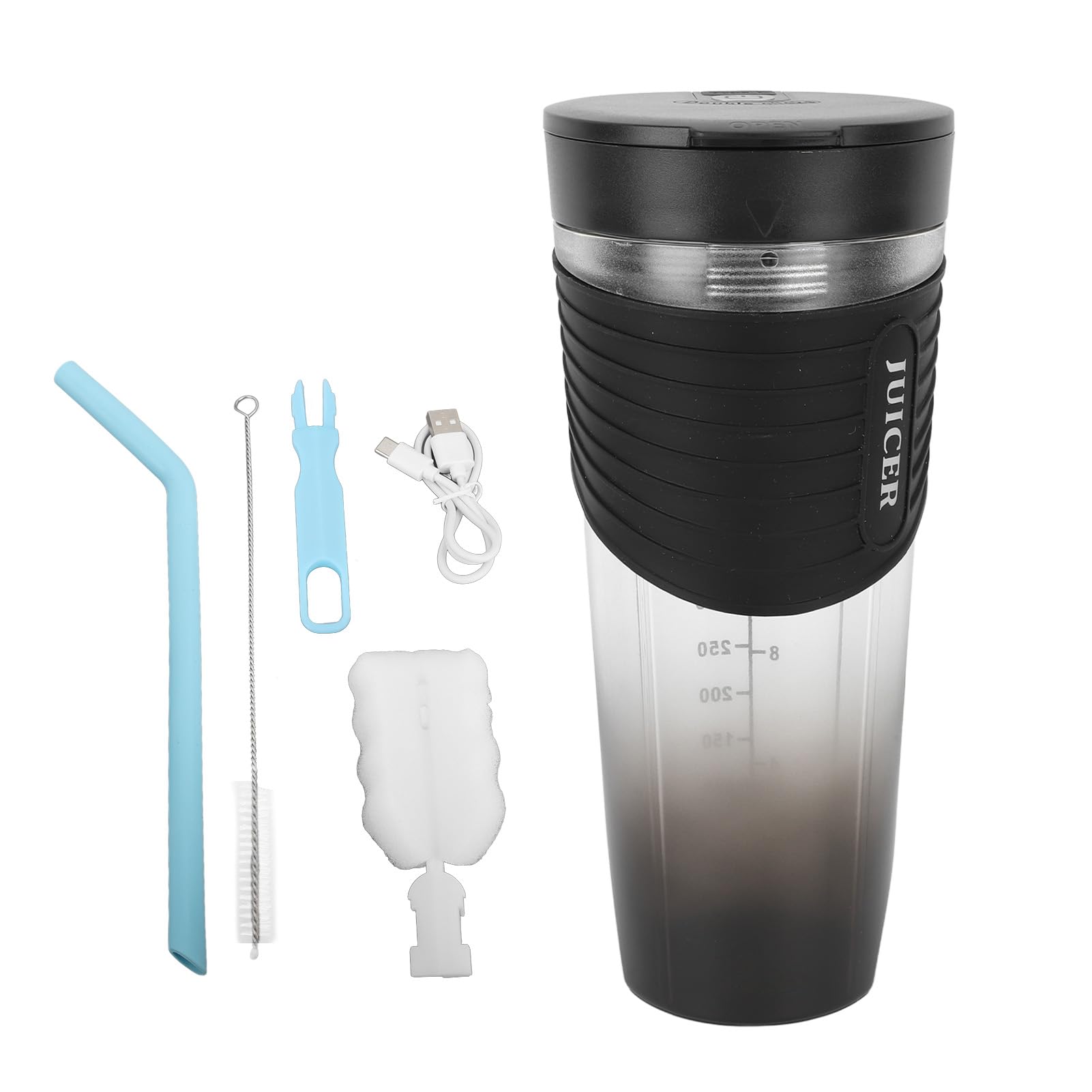 Mini Mélangeur de Voyage, capacité de 460 Ml, Mélangeur Portable Puissant, Presse-agrumes Rechargeable avec Paille en Silicone, Mélangeur de Fruits électrique Personnel pour
